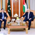 Caretaker Prime Minister Anwaar-ul-Haq Kakar meets President of Palestine Mahmoud Abbas on the sidelines of the 8th extraordinary Summit of the OIC
