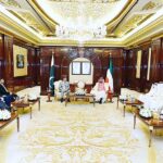 Caretaker Prime Minister Anwaar-ul-Haq Kakar meets First Deputy Prime Minister and Minister for Interior of Kuwait, Sheikh Talal Al-Khaled Al-Ahmad Al-Sabah