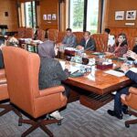 President Dr. Arif Alvi chairing a follow-up-meeting on mental health issues in Pakistan, at Aiwan -e- Sadr