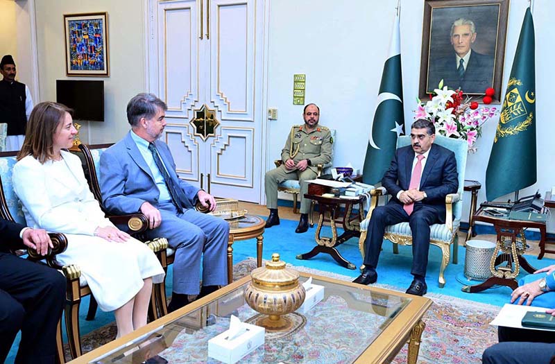 The IMF Mission Chief for Pakistan Mr. Nathan Porter and IMF Resident Representative for Pakistan Ms. Esther Perez Tuiz call on the Caretaker Prime Minister Anwaar-ul-Haq Kakar