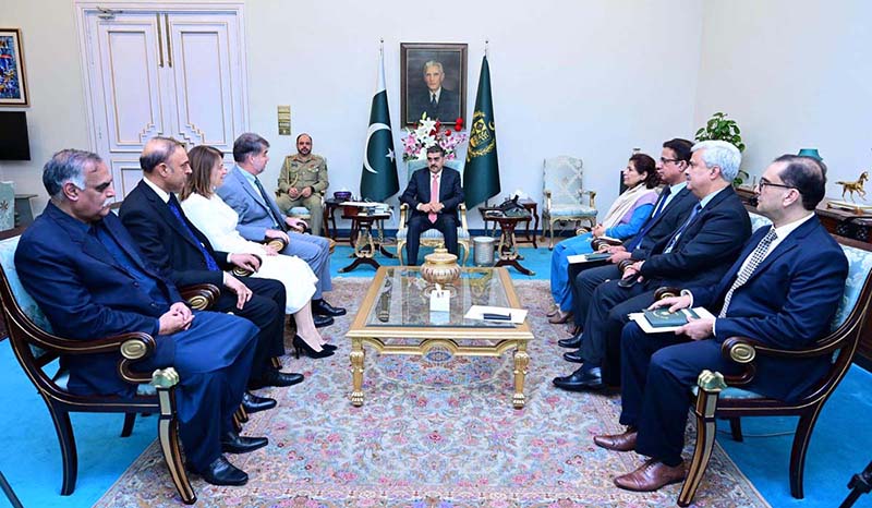 The IMF Mission Chief for Pakistan Mr. Nathan Porter and IMF Resident Representative for Pakistan Ms. Esther Perez Tuiz call on the Caretaker Prime Minister Anwaar-ul-Haq Kakar