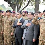 Caretaker Prime Minister Anwaar-ul-Haq Kakar attending Namaz-e-Janaza of Lieutenant Colonel Muhammad Hassan Haider who embraced shahadat in Tirah valley, at Chaklala Garrison