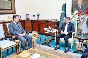 Chief Election Commissioner Sikander Sultan Raja calls on Caretaker Prime Minister Anwaar-ul-Haq Kakar