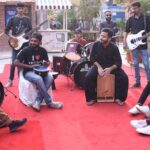 Artists presenting Drum Circle during the opening ceremony of the 4 days 16th International Urdu Conference-2023 organizes by Arts Council of Pakistan Karachi
