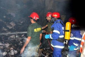 Firefighters struggling to extinguish fire in store room of kidney ward at Civil Hospital