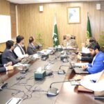 The caretaker Minister for Planning Development & Special Initiatives Muhammad Sami Saeed on chairs a meeting to review a progress of Integrated Energy Planning IEP