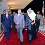 Caretaker Prime Minister Anwaar-ul-Haq Kakar arrives in Kuwait for his two day official visit. Kuwait's Minister for Electricity, Water and Renewable Enegery, Dr Jassim Mohammed Abdullah Al-Ostad receives the Prime Minister upon his arrival