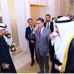 As a traditional Kuwaiti welcoming gesture to welcome guests, Caretaker Prime Minister Anwaar-ul-Haq Kakar being presented "Kahwa" upon his arrival in Kuwait