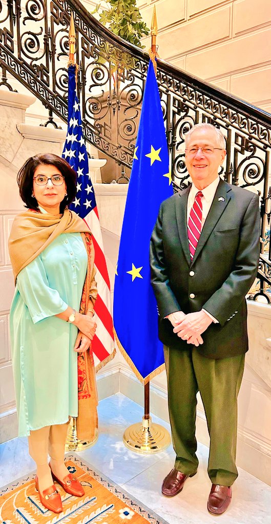 Pakistan envoy meets US ambassador to EU in Brussels