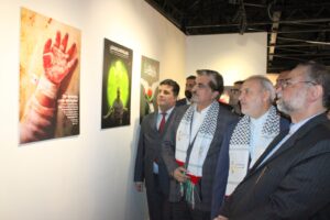 Minister Shah, Iranian ambassador inaugurate Palestine-themed poster exhibition