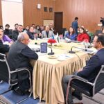 Former Pakistani Ambassador Afrasiab Mehdi Hashmi expressing his view during the launching ceremony of his book "EXPRESSIONS" at IRS.