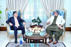 Caretaker Prime Minister Anwaar-ul-Haq Kakar meets caretaker Chief Minister Balochistan Mir Ali Mardan Domki