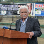 Senator Farhatullah Babar addressing to the closing ceremony of Benazir Bhutto Shaheed National Tennis Championship organised by Sindh Government at Islamabad Tennis Complex
