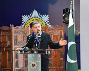 Caretaker Prime Minister Anwaar-ul-Haq Kakar addressing the 7th Annual Conference of Association of Former Inspector Generals of Police titled "Navigating the Complexities of State Responses in the Criminal Justice System"