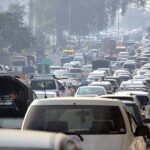 A view of massive traffic jam in front of the High Court during peak hours