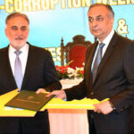 Chairman NAB Lt. Gen. (R) Nazir Ahmed presenting keys of the stolen goods to the Chief Secretary Punjab.