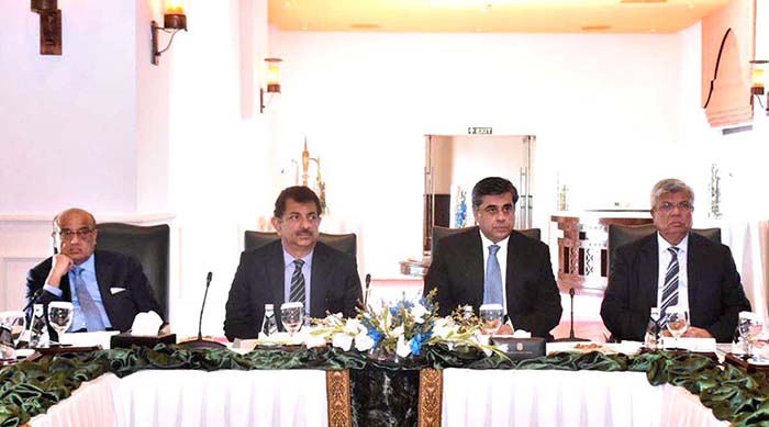Caretaker Federal Minister for Commerce and Industries Dr. Gohar Ejaz chairing the inaugural meeting of the Industrial Advisory Council, consisting of the top industrialists of Pakistan