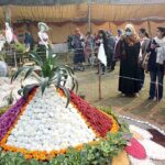 Visitors keenly viewing flowers during Chrysanthemum, Marigold & Autumn Flowers Show-2023 arranged by the Institute of Horticulture Sciences, University of Agriculture Faisalabad (UAF)