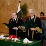 Hon’ble Mr. Justice Sardar Tariq Masood, Senior Puisne Judge Supreme Court of Pakistan, taking oath as Acting Chief Justice of Pakistan in Supreme Court of Pakistan