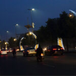 A beautiful view of colorful lights display on the green belt to enhance beauty of Provincial Capital at Jail Road