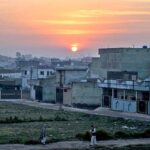 An eye catching view of sun rise over the city.