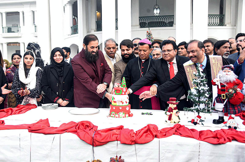 Punjab Governor Balighur Rahman is addressing the Christmas celebrations event at Governor House