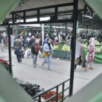 A large number of people visit H-9 weekly bazar to buy household items