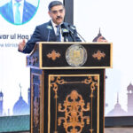 Caretaker Prime Minister Anwaar-ul-Haq Kakar addresses the National Ulema Conference on Polio Eradication