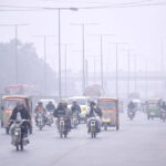 A view of fog at Ferozepur Road in the Provincial Capital