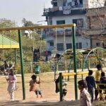 Children enjoy swings at a local Park at G 8 in the Federal Capital