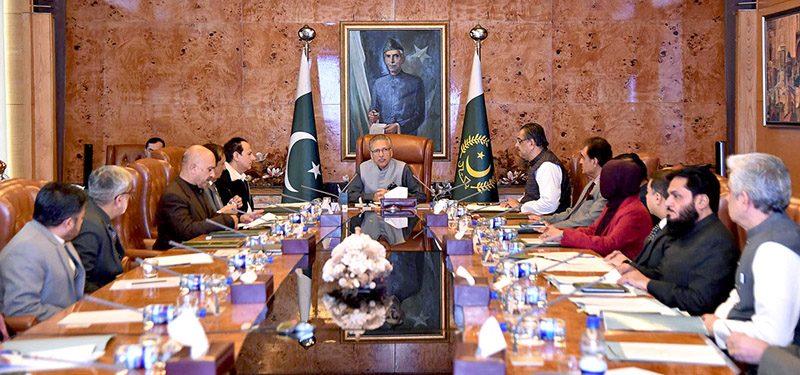 President Dr Arif Alvi chairing a meeting on health related issues and role of Mosques, at Aiwan-e-Sadr