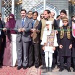 Managing Director Pakistan Bait-ul-Mal, Amir Fida Paracha cutting ribbon to inaugurate Pakistan Bait-ul-Mal event "PBM at Glance" at F-9 Park