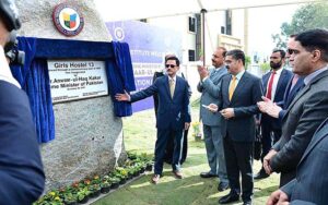 Caretaker Prime Minister Anwaar-ul-Haq Kakar inaugurates new building of Girls Hostel at Ghulam Ishaq Khan Institute of Engineering Sciences and Technology.
