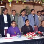 PPP Leader, Syed Yusuf Raza Gilani talking to media persons
