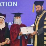 Governor Punjab Muhammad Baligh ur Rehman awarding degrees among the successful students during 6th Convocation of Women University Mattital Campus