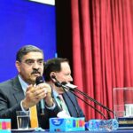 Caretaker Prime Minister Anwaar-ul-Haq Kakar interacts with the students of Ghulam Ishaq Khan Institute of Engineering Sciences and Technology.