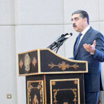 Caretaker Prime Minister Anwaar-ul-Haq Kakar addresses the National Ulema Conference on Polio Eradication