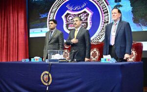 Caretaker Prime Minister Anwaar-ul-Haq Kakar attends a ceremony at Ghulam Ishaq Khan Institute of Engineering Sciences and Technology.