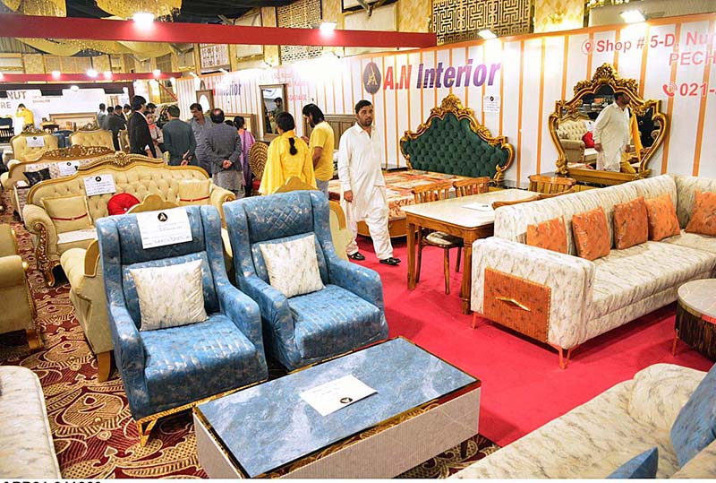 Families viewing the furniture during three days Pakistan lifetime furniture’s Exhibition