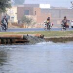 A view of sewerage water draining in the Nou Bahar Canal creates environmental problems and needs the attention of the concerned authorities