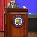 Caretaker Prime Minister Anwaar-ul-Haq Kakar addresses a ceremony at Ghulam Ishaq Khan Institute of Engineering, Sciences and Technology.