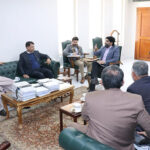 Federal Minister for Education and Professional Trainings, Madad Ali Sindhi in a meeting with Advisor Planning HEC and Directory P&D QAU.