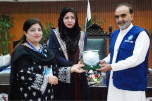 CEO Helping for Relief and Development, Mr. Javaid Ahmed Siddiqui is addressing the 3rd International Conference on Research in Special Education at KGF Auditorium