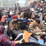 People selecting and purchasing used warm clothes at Empress Road as demand increase during winter season in the Provincial Capital