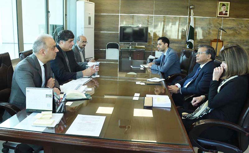 The Caretaker Federal Minister for Privatisation, Mr Fawad Hasan Fawad meeting with British High Commission Delegation
