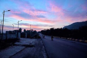 A beautiful view of clouds hovering over the sky after sunset in the Federal Capital