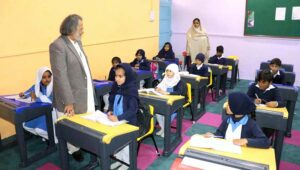 The Federal Minister of Education, Mr Madad Ali Sindhi paid a visit to F-6/3 School to witness firsthand the remarkable efforts undertaken by the local community to enhance the school's facilities and educational standards