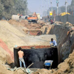 Heavy machinery being used by CBD workers to expand Walton Road