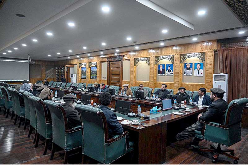 Chief MInister Gilgit-Baltistan Haji Gulbar Khan chairing a high level meeting at CM Secretariat