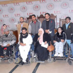 Syeda Imtiaz Fatima is holding a press conference at Lahore Press Club along with other colleagues regarding the electoral, political, social and economic problems faced by people with disabilities in the society and their solutions. The event was organized by Coalition for Inclusive Pakistan and Voice Society